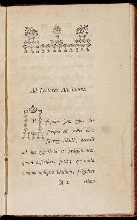 Ad Lectores Alloquium.