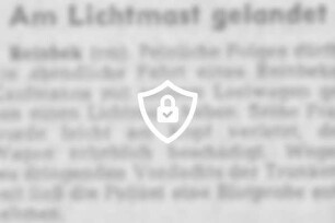 Am Lichtmast gelandet