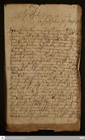 Brief von Rudolf Ferdinand zur Lipe-Biesterfeld an August Hermann Francke.