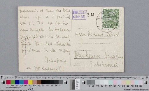Postkarte an Richard Dehmel