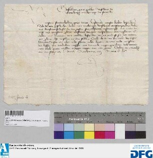 Bischof Gotfrid von Würzburg sagt der Nürnberger Kaufmannschaft zur Fastenmesse in Frankfurt Geleit zu.