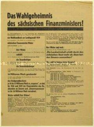 Aufruf der SPD zur sächsischen Landtagswahl 1929