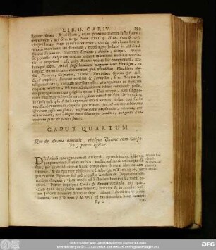 Caput Quartum. Quo de Anima hominis, eiusque Unione cum Corpore, porro agitur.