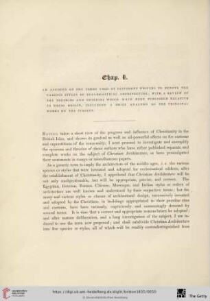 Chap. I: An account of the terms used by different writers to denote the various styles [...]