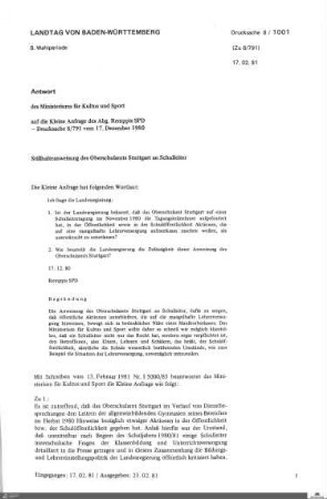 Drucksachen 1001-1110: Anträge, Anfragen, Gesetzentwürfe