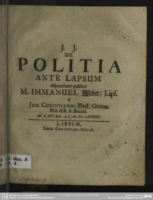 2: De Politia Ante Lapsum