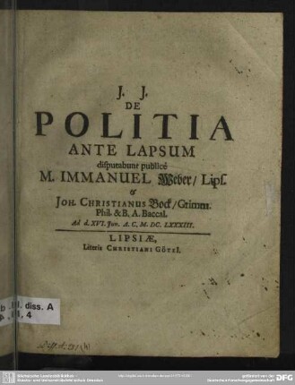 2: De Politia Ante Lapsum