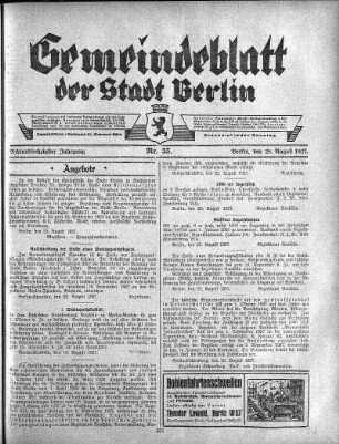 1927,35: Nr. 35, 28. August 1927