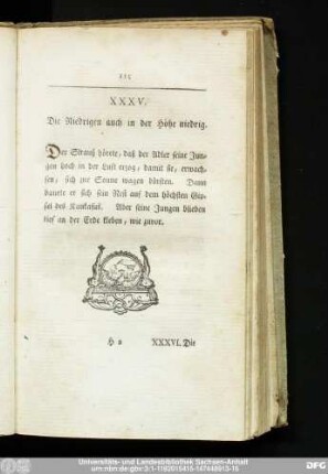 XXXV. Die Niedrigen auch in der Höhe niedrig.