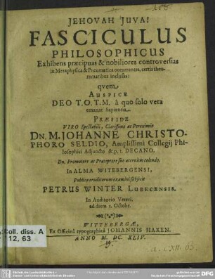 Fasciculus philosophicus