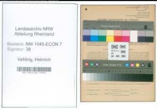 Entnazifizierung Heinrich Vehling , geb. 31.03.1903 (Lackierer)