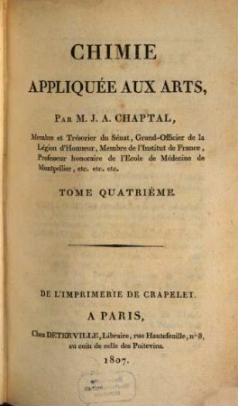Chimie appliquée aux Arts, 4