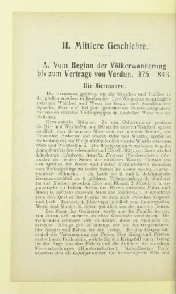 A. Vom Beginn der Völkerwanderung bis zum Vertrage von Verdun. 375 - 843
