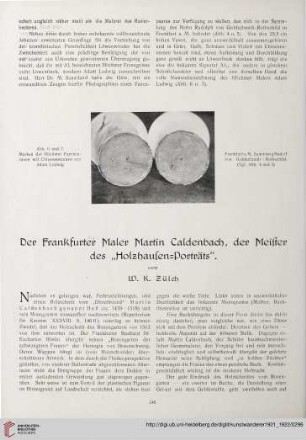 3/4: Der Frankfurter Maler Martin Caldenbach, der Meister des "Holzhausen-Porträts"