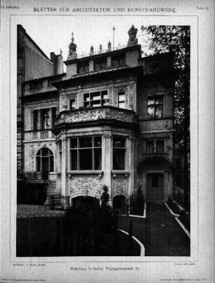 Tafel 74: Wohnhaus in Berlin, Thiergartenstrasse 3a