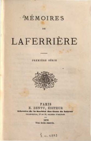 Mémoires de Laferrière, 1