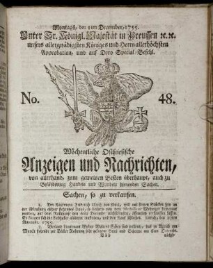 No. 48. Montags, den 1ten December, 1755.