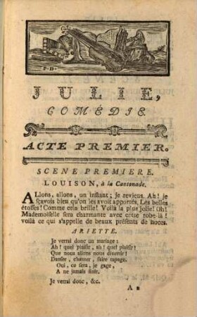 Julie : Comédie En Trois Actes, Mêlée D'Ariettes