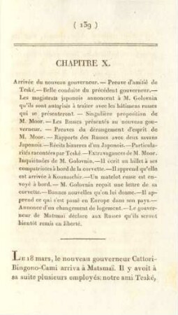 Chapitre X. Arrivée du nouveau gouverneur. - ...