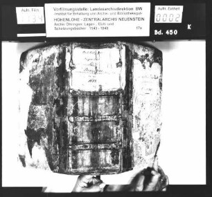 Lager- und Gültbuch über das Amt Neuenstein, renoviert durch Johann Christoph Anns, Amtskeller zu Künzelsau: Stadt Neuenstein mit Bernhardtsmühle, Eichhof und Klumpenhof.