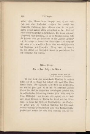 Achtes Kapitel. Die ersten Jahre in Wien.