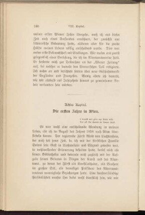 Achtes Kapitel. Die ersten Jahre in Wien.