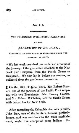 Narrative of a journey from the Aricara nation to the Pacific Ocean