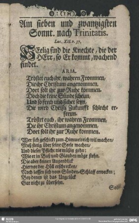 Am sieben und zwantzigsten Sonnt. nach Trinitatis