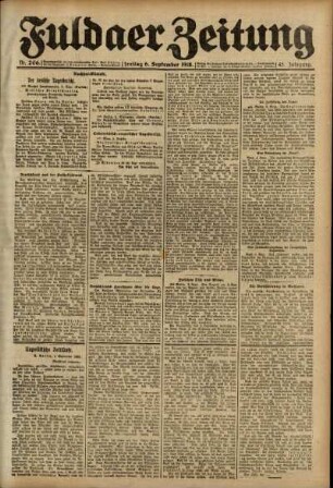 Ausgabe vom Freitag, den 06. September 1918.