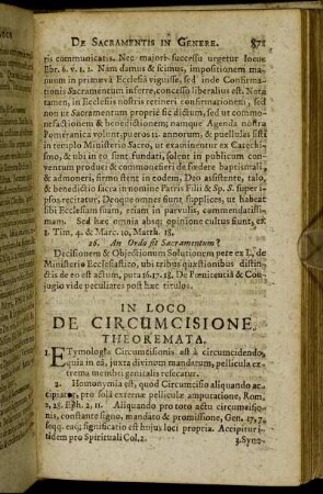 In Loco De Circumcisione.
