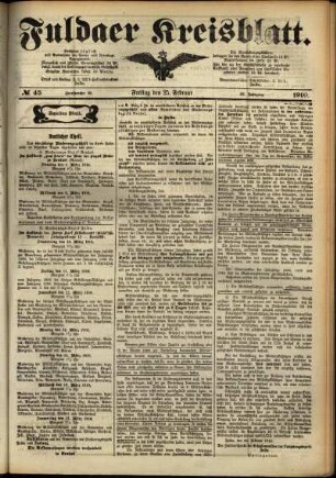 Zweite Ausgabe vom Freitag, den 25. Februar 1910.