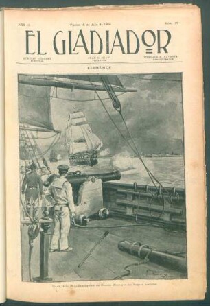 Efeméride - 15 de julio 1811, bombardeo de Buenos Aires por los buques realistas - [Dibujo]