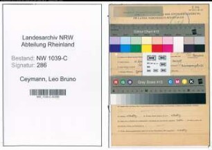 Entnazifizierung Leo Bruno Ceymann , geb. 15.12.1892 (Bergmann)