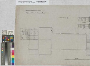 Empfangsgebäude auf dem Bahnhofe Wanne: Balkenlage Obergeschoß, M. 1:100 Hge, Sknr.: 2, Fanr.: 10, Bunr.: 12