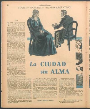 La ciudad sin alma : Final del folletín de "Mundo Argentino"