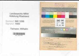 Entnazifizierung Wilhelm Tiemann , geb. 26.09.1889 (Beamter)