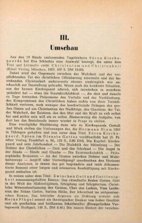 381 [Rezension] Diem, Hermann, Sören Kierkegaard, Spion im Dienste Gottes