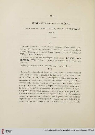 Monuments byzantins inédits: (sceaux, bagues, poids, tessères, médailles de dévotion)