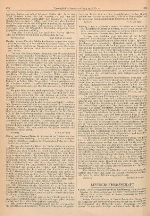 676-680 [Rezension] Kunze, Gerhard, Die gottesdienstliche Schriftlesung