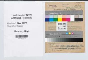 Entnazifizierung Aloys Rasche , geb. 28.03.1897 (Lehrer)