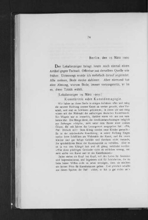 Berlin, den 19. März 1909
