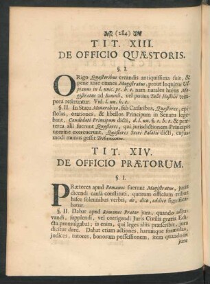 Tit. XIII. De Officio Quaestoris