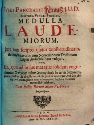 Medulla Laudemiorum ...