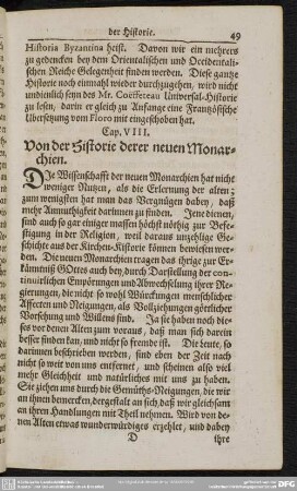 Cap. VIII. Von der Historie derer neuen Monarchien