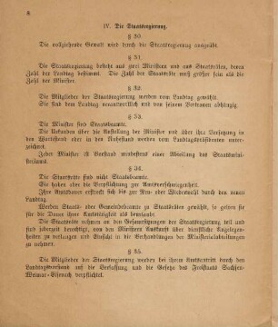 IV. Die Staatsregierung