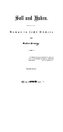 Soll und Haben : Roman in sechs Büchern