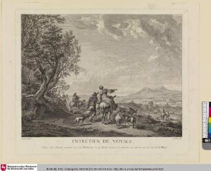 ENTRETIEN DE VOYAGE [Landleute mit Vieh in einer Gebirgslandschaft]