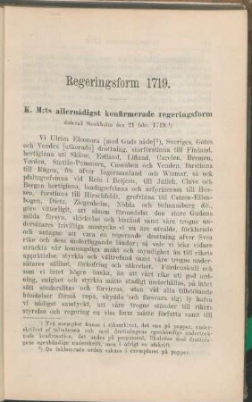 Regeringsform 1719.