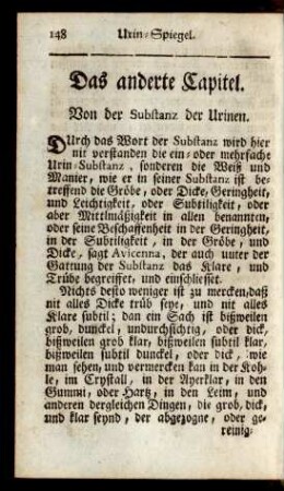 Das anderte Capitel. Von der Substanz der Urinen