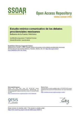 Estudio retórico-comunicativo de los debates presidenciales mexicanos